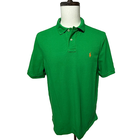 Polo Ralph Lauren Shirt Mens Large Green Classic Fit Short Sleeve Golf Polo - Picture 2 of 9
